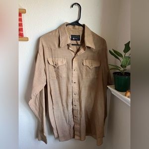 panhandle slim vintage men’s long sleeve pearl snap button up western shirt